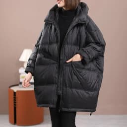 Loose Fit Duck down Jacket Women's Korean Style Bread Coat Warm Thickening Slimming Large Size Cover up Casual Commute