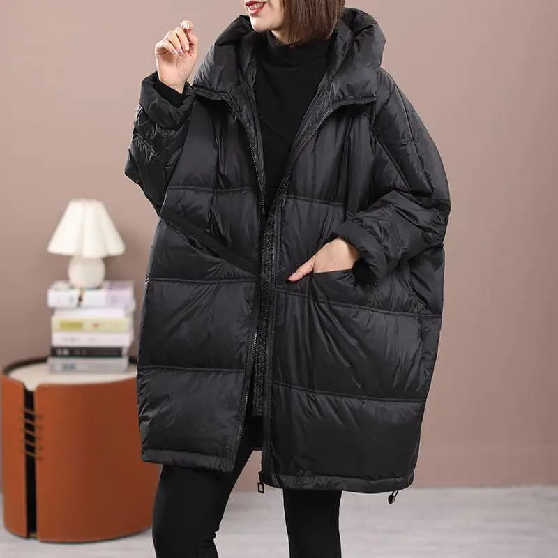 Loose Fit Duck down Jacket Women's Korean Style Bread Coat Warm Thickening Slimming Large Size Cover up Casual Commute