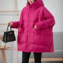 Loose Fit Duck down Jacket Women's Korean Style Bread Coat Warm Thickening Slimming Large Size Cover up Casual Commute
