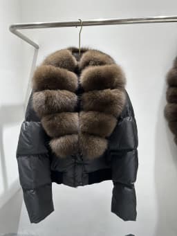 Fashionable Short Fur Collar Duffel Coat Women's High Waist Elegant Outerwear Korean Style Straight Cut Long Sleeve