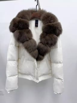 Fashionable Short Fur Collar Duffel Coat Women's High Waist Elegant Outerwear Korean Style Straight Cut Long Sleeve
