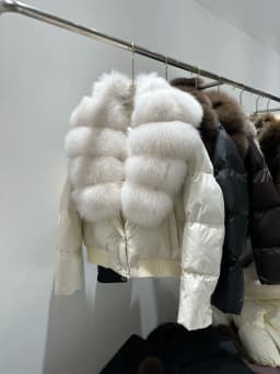 Fashionable Short Fur Collar Duffel Coat Women's High Waist Elegant Outerwear Korean Style Straight Cut Long Sleeve
