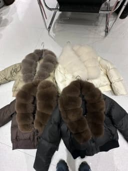 Fashionable Short Fur Collar Duffel Coat Women's High Waist Elegant Outerwear Korean Style Straight Cut Long Sleeve