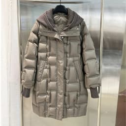 Lagabogy 2025 New Winter Women Long White Duck Down Jacket Female Casual Loose Warm Parkas Knitted Hat Detachable Puffer Coat