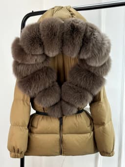 Lagabogy 2025 New Winter Women Big Real Fox Fur Collar 90%White Duck Down Coat Female Streetwear Loose Hooded Warm Puffer Jacket