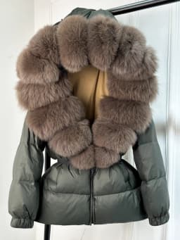 Lagabogy 2025 New Winter Women Big Real Fox Fur Collar 90%White Duck Down Coat Female Streetwear Loose Hooded Warm Puffer Jacket