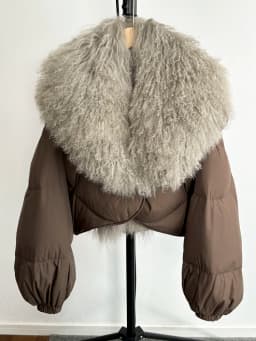 Lagabogy 2025 New Luxury Winter Women Short Puffer Parka Duck Down Waterproof Jacket Female Real Mongolian Sheep Fur Collar Coat