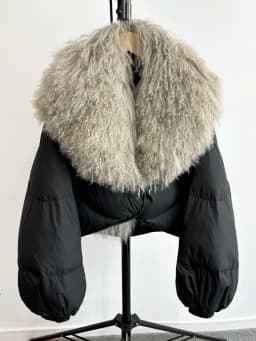 Lagabogy 2025 New Luxury Winter Women Short Puffer Parka Duck Down Waterproof Jacket Female Real Mongolian Sheep Fur Collar Coat
