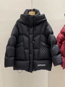 Janveny 2026 New Winter Thickened Puffer Down Jacket Women Warm Hooded Medium Length Loose Solid Color 90% White Duck Down Coat