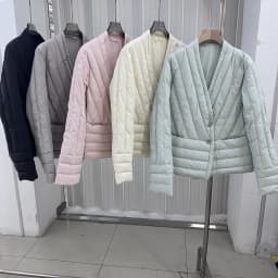 Lightweight Short Puffer Jacket Women's V-Neck Loose Fit Versatile Coat Inner Outer Wear Autumn Winter Fashion Commute Style