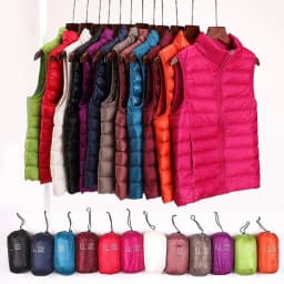 Slim Women Down Vests Spring Autumn Ultra Light Coat Sleeveless Duck Down Coat Stand-up Collar Waistcoat Portable Vest Female