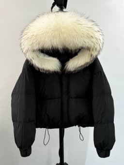 Lagabogy Puffer Jacket Women 2025 Winter Naturally Warm Loose Waterproof Female StreetWear Duck Down Coat Real Raccoon Fur Coat