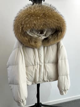 Lagabogy Puffer Jacket Women 2025 Winter Naturally Warm Loose Waterproof Female StreetWear Duck Down Coat Real Raccoon Fur Coat