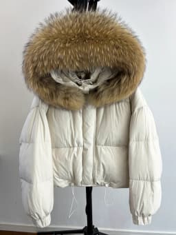 Lagabogy Puffer Jacket Women 2025 Winter Naturally Warm Loose Waterproof Female StreetWear Duck Down Coat Real Raccoon Fur Coat