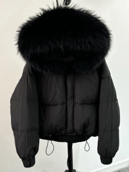 Lagabogy Puffer Jacket Women 2025 Winter Naturally Warm Loose Waterproof Female StreetWear Duck Down Coat Real Raccoon Fur Coat