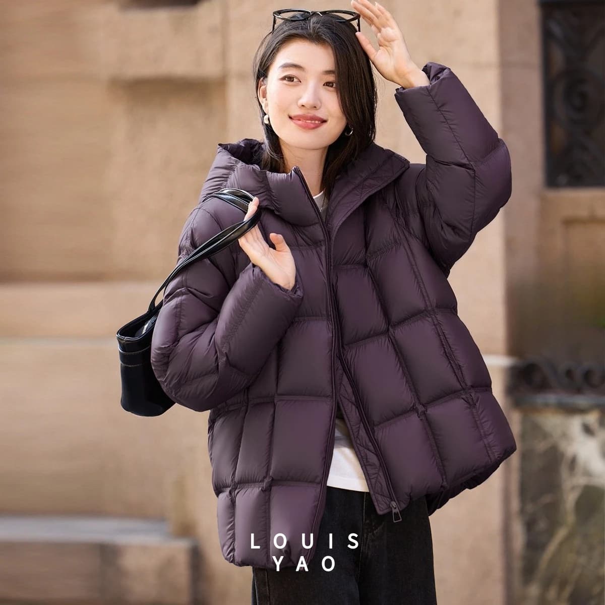 LOUISYAO 90% Duck Down Three Proof Jacket Women 2025 Winter Minimalist Hooded Thickened Premium Warm Outerwear Coat