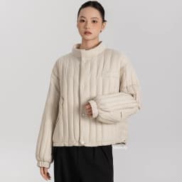 Janveny 2026 New Autumn Winter Lightweight Loose Puffer Down Coat Women Stand Up Collar Warm Casual White Duck Down Short Jacket
