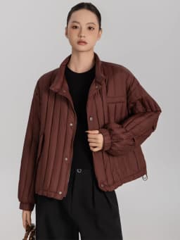 Janveny 2026 New Autumn Winter Lightweight Loose Puffer Down Coat Women Stand Up Collar Warm Casual White Duck Down Short Jacket