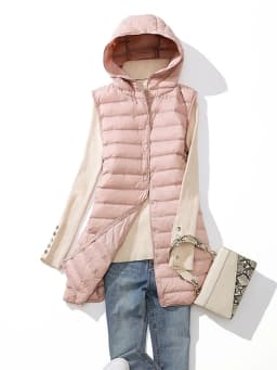 SEDUTMO Winter Duck Down Vest Women Ultra Light Thin Long hooded Jackets Slim Waistcoat Casual Basic Parkas ED1769