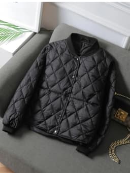 Lightweight Puffer Jacket Women's Short Cotton Jacket Lightweight Diamond Loose Baseball Style Slimming Autumn Winter Coat