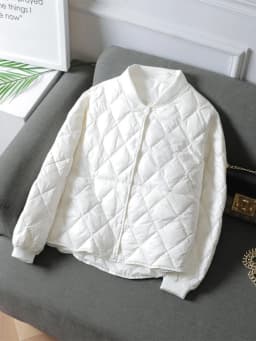 Lightweight Puffer Jacket Women's Short Cotton Jacket Lightweight Diamond Loose Baseball Style Slimming Autumn Winter Coat