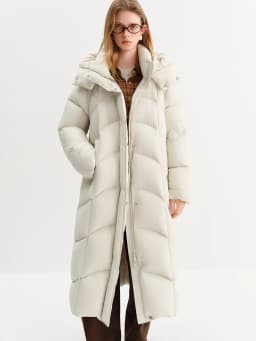 FSLE 【Premium Series】Women Stylish Hooded Long Winter Parka White Goose Down 2025 New Arrival High-Fill Down Outerwear Coats