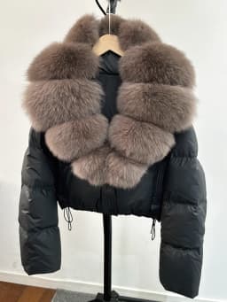 Janveny Large Natural Fox Fur Collar 90% White Duck Down Jacket Women Winter Short Waterproof PU Puffer Coat Female Thick Parkas