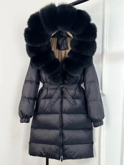 Janveny 2026 Winter Puffer Jacket Women Large Real Fox Fur Hooded Thick Warm White Duck Down Coat Long Female Parkas Waterproof