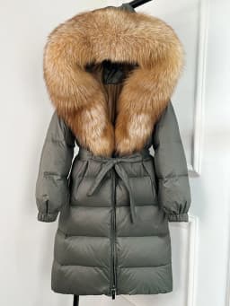Janveny 2026 Winter Puffer Jacket Women Large Real Fox Fur Hooded Thick Warm White Duck Down Coat Long Female Parkas Waterproof