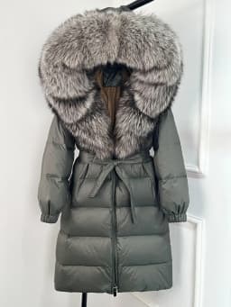Janveny 2026 Winter Puffer Jacket Women Large Real Fox Fur Hooded Thick Warm White Duck Down Coat Long Female Parkas Waterproof