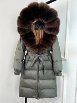 Janveny 2026 Winter Puffer Jacket Women Large Real Fox Fur Hooded Thick Warm White Duck Down Coat Long Female Parkas Waterproof