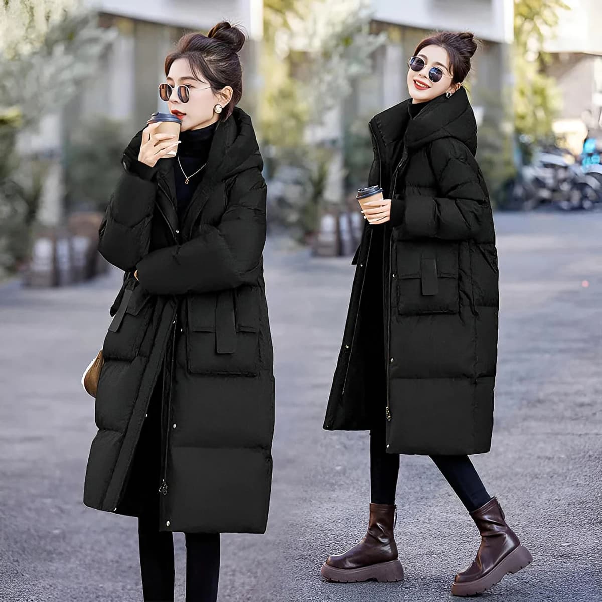 Thickened Mid-Length down Jacket Women's Winter Knee-Length Warm Outerwear Anti-Season High-End Feeling Cotton Coat