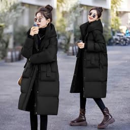 Thickened Mid-Length down Jacket Women's Winter Knee-Length Warm Outerwear Anti-Season High-End Feeling Cotton Coat