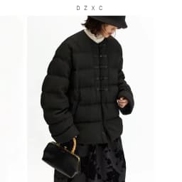 Women's New Chinese Style Goose Down Jacket with Button Detail, 2026 New Model, Made of Real Silk Guanle Crepe Fabric