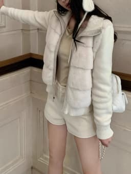 Warm Knitted Short down Jacket 2024 Winter New Design White Mink Fur Insert Cotton Women's Outerwear Stylish Commute Style