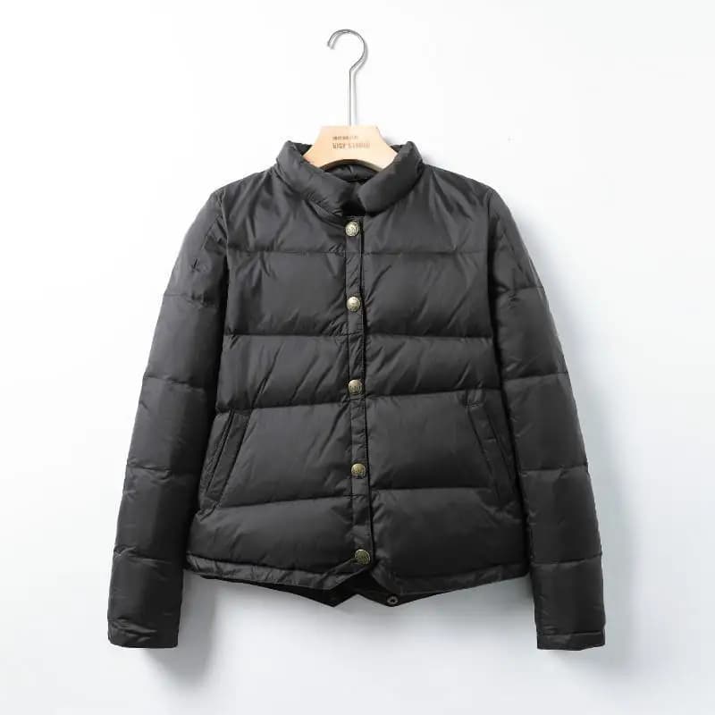Retro Copper Button Stand Collar down Shirt Lightweight Comfortable Duck down Jacket Artistic Style Autumn Winter New Arrival