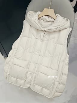 Janveny 2025 New Fashion Women Hooded Down Sleeveless Vest Women Lightweight Seamless White Duck Feather Puffer Short Waistcoat