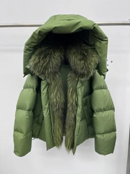 New Fashion Winter Women Goose Down Jacket Real Fox Raccoon Fur Collar Jacket Detachable Sleeves Thick Warm Luxury Female Coat