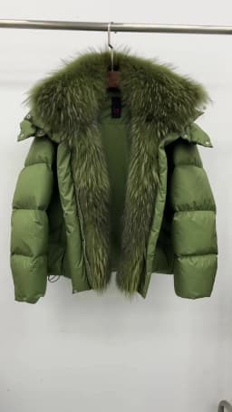 New Fashion Winter Women Goose Down Jacket Real Fox Raccoon Fur Collar Jacket Detachable Sleeves Thick Warm Luxury Female Coat