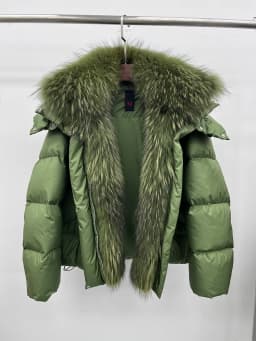 New Fashion Winter Women Goose Down Jacket Real Fox Raccoon Fur Collar Jacket Detachable Sleeves Thick Warm Luxury Female Coat