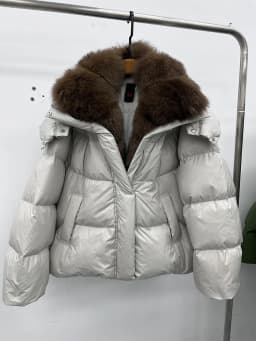 New Fashion Winter Women Goose Down Jacket Real Fox Raccoon Fur Collar Jacket Detachable Sleeves Thick Warm Luxury Female Coat