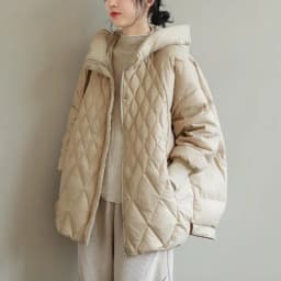 White Duck down Puffer Jacket Women's Hooded Loose Fit Art Deco Large Size Mid-Length Coat Diamond Pattern Commute Style
