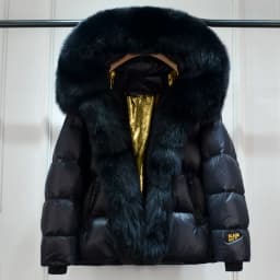 Lagabogy 2025 New Women Winter Hooded Puffer Coat Large Real Fox Fur Down Jacket Female Loose Waterproof Parkas Zipper Outerwear