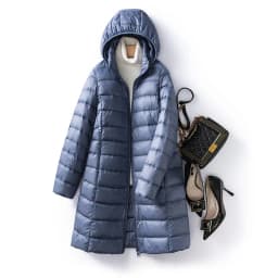 0-10℃ Women Winter Coat Hat Detachable Autumn Ultralight Duck Down Jacket for Women Slim Puffer Jacket Windproof Long Down Coat