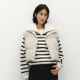 Semir Women Down Vest Cropped 90 Percent Down Fill Textured Stand Collar Loose Fit Drawstring Balloon Shape 2026 New