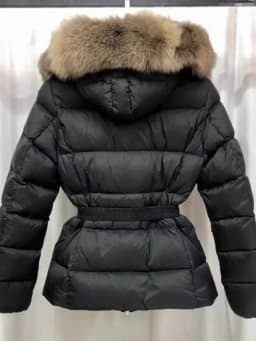2024 Winter Fashion Down jacket Women Short Thickened Slim fit Waist Hugging Fox Big Fur Collar Hood White Duck