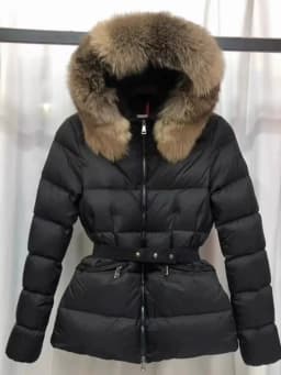 2024 Winter Fashion Down jacket Women Short Thickened Slim fit Waist Hugging Fox Big Fur Collar Hood White Duck