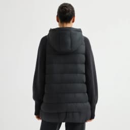 BY4621558 Women's Hooded Quilted Goose Down Jacket Cashmere Knit Sleeves Waffle Knit Chain Zipper Pull Old Money Elegant Winter