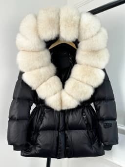 Lagabogy 2025 Real Fox Fur Collar Winter Women Hooded Puffer Jacket 90% White Goose Down Coat Female Thick Waterproof Outerwear