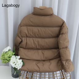 Lagabogy 2025 New Autumn Winter Ultra Light 90% White Duck Down Coat Slim Short Puffer Jacket Female Zipper Casual Tops Parkas
